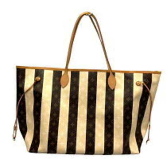 Louis Vuitton Neverfull XM Brown Cream Monogram Rayeur Tote Bag - Picture 1 of 7